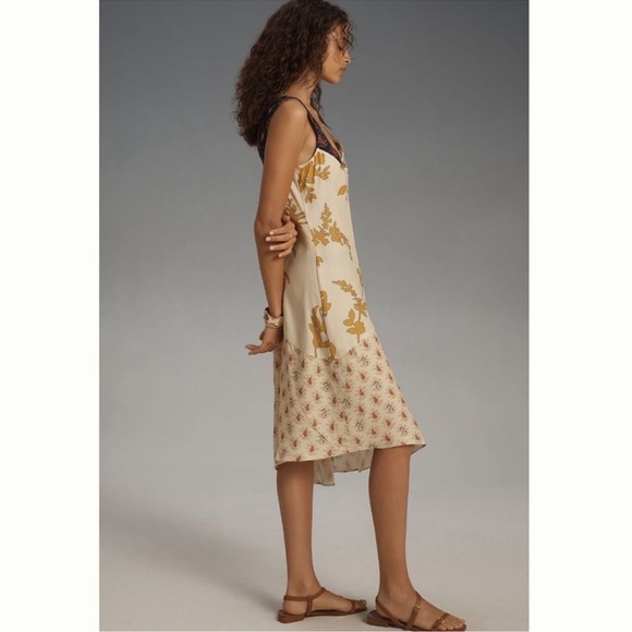 Plenty by Tracy Reese Asymmetric Shift Dress Patchwork Satin Floral Size M NWT - Picture 9 of 12